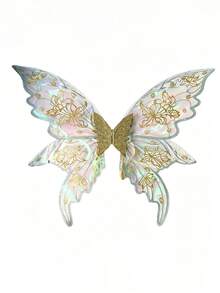 Shiny Butterfly Fairy Wings Costume Set, With Flower Crown, Elf Ears And Magic Wand. Suitable For Halloween Role-Playing And Party Events. - Multicolor - View 23