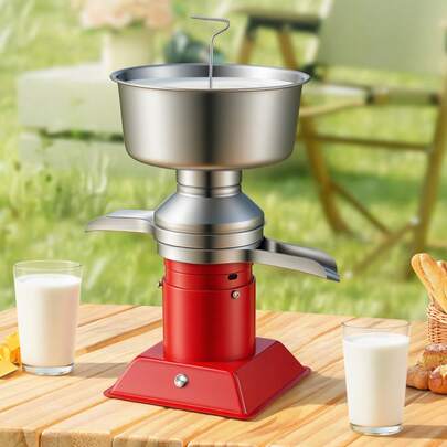 Elektrischer Milch-Rahm-Separator, 60L/H Durchfluss 10500U/min Milch-Rahm-Zentrifugalseparator, 304 Edelstahl Ziegen- und Kuhmilch-Rahm-Trennung Maschine mit 4,5L Schüsselkapazität (40W, 100-240V)