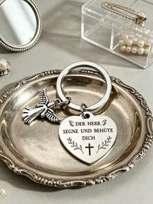 1 Pc - A Keychain Gift Suitable For Family And Friends. German: May The Lord Bless You. Keychain, Bag Pendant, Key Chain. - Multicolor - View 4