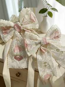 Flower Lace Embroidery Bow Curtain Tie Light Luxury Elegant Home Decoration Window Decoration And Accessories Strap, Storage Rope Tie Strap Strap - Multicolor - View 6