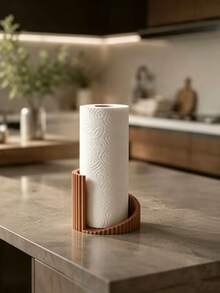 Curved Wavy Vertical Paper Towel Holder, No Assembly Desktop Roll Paper Storage Rack, Kitchen Countertop Dining Table Coffee Bar Decorative Paper Towel Holder, Home Decor - Multicolor - View 2