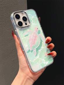 Casing Ponsel TPU Transparan Tepi Lembut dengan Bingkai Lensa Berlapis Elektroplating Mewah, Motif Kura-kura Hijau Merah Muda, Gaya Liburan Segar Kartun, Pola Gelombang, Bintang Laut, dan Laut yang Menyenangkan, Kompatibel dengan iPhone 18 Pro Max, 17 Pro Max, 16 Pro Max, 17 Pro, 16 Pro, 15 Pro, 14 Pro Max, 18, 17, 16, 15, 13/12/11/XS Max - MultiWarna - View 2