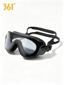 361degree 1pc 361° Large Frame Wide View HD Anti-Fog Waterproof Leakproof Swim Goggles For Women Men Adult, With Portable Storage Case, Pool Beach Swimming Gear - Quiet Night Black - View 3