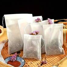 100/200/300pcs Disposable Heat-Sealed Non-Woven Fabric Tea Bags With String, Convenient For Brewing Tea, No Residue - Multicolor - View 9