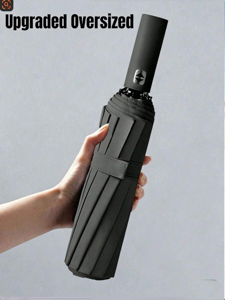 Paraguas automático a prueba de viento grande - Diámetro de 125cm, diseño impermeable y a prueba de viento, paraguas de viaje portátil de 12 varillas, paraguas grande, paraguas de mano grande, regalo, regalo del Día de San Valentín, regreso a la escuela - A - Ver 1