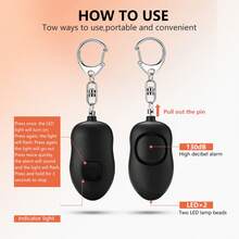 2 Packs Rechargeable Personal Alarm 130dB Alarm Personal Alarm Rechargeable Led Light For Women Elderly Personal Alarm Keychain Alarm - 2-pack - View 10