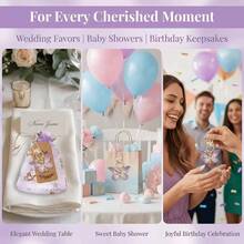 36 Pcs/12 Sets, Butterfly Keychain Gift Set, 12 Pcs Acrylic Purple Keychains, 12 Pcs Brown Cards And 12 Pcs Organza Drawstring Bags, Gender Reveal Party, Suitable For Birthday, Wedding, Christmas Party, Perfect Gift For Colleagues And Friends - Multicolor - View 5