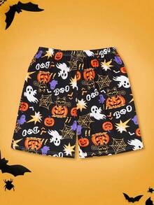 Notgurli 3pcs Halloween Loungewear Bottoms (Black&Orange) – Matching Outfits For Brothers Featuring Pumpkin Prints Perfect For Casual Lounging At Home - Multicolor - View 8