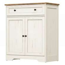 VASAGLE Sideboard, Storage Cabinet With Drawer And Adjustable Shelf - White - View 1
