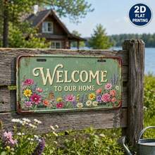 1pc Welcome Sign, Outdoor Decor, Plaque, Garden Sign, Patio Sign, Yard Decor, Porch Decor, Outdoor Wall Decor, Holiday Decor, Gift Inspiration, Rustic Decor (Random Style) - A - View 5