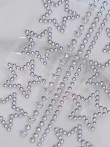 6/5/3/2/1 Sheets 10pcs Star Shaped Rhinestone Stickers, Silver Glitter Sequin Self-Adhesive Crystal Star Decals, Suitable For Face, Hair, Makeup, Body, Crafts, Festival Decoration - White - View 5