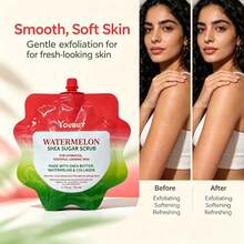 Watermelon Shea Butter Sugar Scrub, Unisex Exfoliating Moisturizing Body Scrub, Contains Shea Butter And Watermelon Collagen With Sugar Grain Texture, Suitable For Daily Shower Skincare, Gentle Body Exfoliation, Suitable For Rough And Dry Skin - Watermelon - View 3