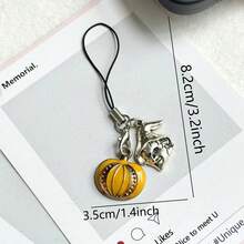 1pc Pumpkin Ghost Phone Charm Pendant, Halloween Series Holiday Accessory, Suitable As Gift - Multicolor - View 6