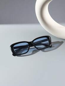 1 PC Men's Square Fashion Glasses Lightweight Black Frame PC Material Soft Tinted Lens Casual Versatile For Driving Outdoor Trips With Glasses Box - Multicolor - View 13