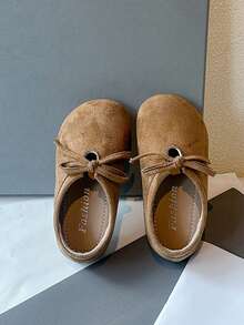 Sepatu Loafer Kulit Anak-Anak dengan Ujung Terpisah dan Gesper Logam, Sol Lembut Anti Selip, Sepatu Formal Harian untuk Balita - Coklat - View 4