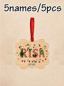 Custom Name Christmas Ornament 2026, Personalized Christmas Tree Hanging Decor, Festive Candy Cane Letter Style, Customized Holiday Ornament, Customizable Name And Year Keepsake, Christmas Home Decoration, Holiday Gift, Christmas Decoration - Style a - View 9