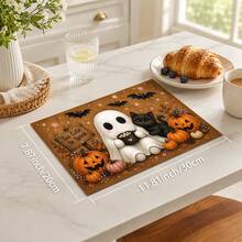 1pc Ghost Pumpkin Pattern Kitchen Absorbent Drying Mat, Halloween Fun Horror Style, Suitable For Halloween, Autumn Kitchen Countertop, Dining Table, Coffee Machine And Party Decoration - Multicolor - View 12