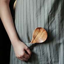 1pc Teak Wood Rice Spoon, Rice Paddle Scoop, Wooden Kitchen Spoon, Ladle, Tablespoon, Big Serving Spoon, Wooden Kitchen Utensil Tableware - Brown - View 3