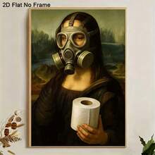 Mona Lisa Toilet Paper Wall Decor, Funny Vintage 2D Flat Wall Hanging Sign, Humorous Bathroom Decor For Home, Restaurant, Bar, Door And Garage - Quirky Style - View 4