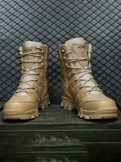 High-Quality Hiking Boots, Fashion Tactical Boots, Tactical Boots, Men's Sports Outdoor Hiking Shoes, Hiking Shoes, Hiking Boots, Winter Outdoor Snow Boots, Durable Non-Slip Hiking Shoes, Autumn/Winter Men's Tall Boots, Men's Outdoor Hiking Shoes, Men's Riding Boots, (Asymmetrical Pattern Camouflage May Have Slight Color Difference, No Quality Issues)