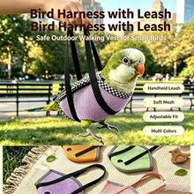 Holiday Outdoor Bird Harness With Handheld Leash, Breathable Mesh Anti‑Escape Parrot Walking Vest, Travel Accessory For Small & Medium Pet Birds - View 1