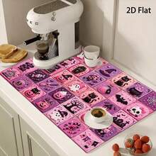 1PC Pumpkin Diatomite Absorbent Welcome Doormat, Christmas Halloween Decor Rug, Multi‑Purpose Mat For Stovetop, Coffee Station, Water Bar Counter, Indoor & Outdoor Front Door, Kitchen Home Decor Area Floor Mat - Multicolor - View 6