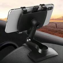 1pc Multi-Function Car Phone Holder - 360° Rotating Dashboard Phone Mount, Easy Clip Installation Bracket, Upgraded Fixing Piece, Durable ABS Material, Suitable For All Phones And Cars, Ideal For Navigation And Hands-Free Use - Black - View 5