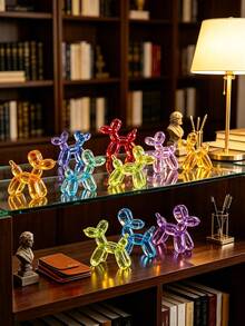 20/10pcs Colorful Balloon Dog Figurines, Desktop Decor, Mini Crystal Texture, Suitable For Living Room, Entryway, Coffee Shop, Halloween Tabletop, Holiday, Micro Landscape Decoration, Birthday Gift Bags, Party Fillers And Various DIY Craft Accessories - Multicolor - View 3