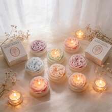 3D Austin Rose, Peony, Peach Blossom Scented Candle With Gift Box, Fruity And Floral Fusion, Beautiful Indoor Decor, Holiday Gift, Wedding Favor, Bridesmaid Gift, Christmas Gift, Spring Party Favor, Birthday Gift, Women's Gift - Multicolor - View 4