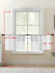 1件/2件 刺繡透視窗簾，花卉葉片圖案，穿桿式，防紫外線，透氣，透明，聚酯纖維，無內襯，適用於客廳、臥室、餐廳 - 白色 - 查看 52