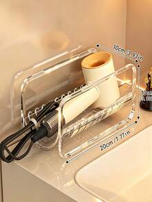 1/2pcs Transparent Visible Hair Curler Storage Rack, Bathroom Cabinet Under-Counter Hair Dryer And Straightener Storage Box, Dormitory Vanity Table Hair Curler Storage Box - Multicolor - View 8