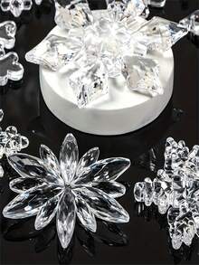 30pcs Assorted Acrylic Snowflake And Icicle Hanging Ornaments – Handmade Winter Wonderland Christmas Tree Decorations, Clear Crystal Snowflake Drops For Holiday Home Decor - Multicolor - View 4