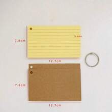 1pc Colorful Ring Binder Index Card, 7.62 X 12.7cm, With Ring Binder And Perforated Lined Memo Card, Portable Review Card, Suitable For School, College, Home, Office, Memory, To-Do List (10 Colors), Learning Supplies, Back To School Essentials - one-size - View 7