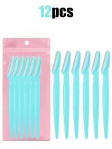 12/6/3/1pc Hair Trimmer, Designed For Men And Women, And Facial Razor, Face Razors For Women Exfoliating Skin Removal Tool, With Long Handle Design, Equipped With Dust Cover, Reusable And Washable Eyebrow Trimmer, Suitable For Beginners Eyebrow Trimming, Facial Hair Trimmer, Eyebrow Shaping. - Multicolor - View 9