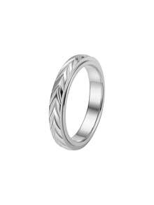 1PC Retro Fashion 3D Wheat Ear Stainless Steel Unisex Ring, Wedding Engagement Promise Ring, Premium Stylish Men's Jewelry Accessory Gift - Wheat Ear Ring - View 9
