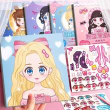 Random Princess Dress‑Up Sticker Book, Girls DIY Makeup Dress Matching Activity Book, Educational Paper Craft Toy, Cute Cartoon Princess Theme, Random Style, Perfect Birthday Gift For Kids Age 3‑8 - Random 1 Book Of Princess Stickers - View 7