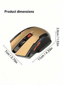 2.4G Wireless Optical Gaming Mouse, Ergonomic 6-Button, Adjustable DPI, 10m Transmission, Suitable For Laptop Desktop Office Gaming, Battery Not Included (Battery Not Included) - View 7