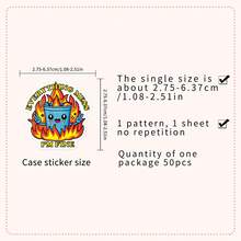 50pcs Cute Funny Fire Graffiti Creative Cartoon Chaos Daily Optimistic Slacker Decorative Desktop Tablet Stickers - Multicolor - View 2