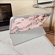 1件粉色熱帶棕櫚叢林印花三折保護殼，附筆槽，自動睡眠/喚醒，防震透明背板平板保護套，相容於 iPad 10.9/10.2/Air 5th Gen/Pro 11/10th/9.7/Air 2/7th/8th Gen/Air 4/5/Air 13/11(M3 2025)/11(A16 2025)，相容於 Oppo Pad，相容於 MatePad，相容於 Honor Pad - 彩色 - 查看 6