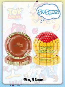 asmodee Crazy Animal Toy Wonders Theme Party Set Of Tableware, With Multiple Options Available. Includes Paper Plates, Paper Cups, Paper Towels, Tablecloth, And Triangular Flags. Perfect For Birthday Party Decoration. - Multicolor - View 15