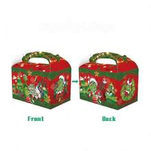 The Grinch 6pcs Christmas Party Decoration Gift Boxes, Handheld Paper Boxes, Horn-Shaped Boxes, Green Monster Christmas Paper Boxes, Holiday Gift Boxes - View 5