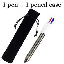Customizable Retractable Ballpoint Pen Set With Pen Pouch, Laser Engraved Text, Replaceable 4-Color Ink Refills, Smooth Writing, Perfect For Office, Colleagues, School Supplies, And Back-To-School Gifts For Students And Teachers - Sets - View 18