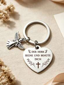 1 Pc - A Keychain Gift Suitable For Family And Friends. German: May The Lord Bless You. Keychain, Bag Pendant, Key Chain. - Multicolor - View 5
