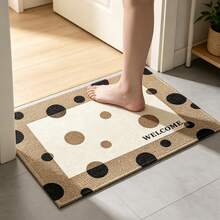 1pc American Vintage Polka Dot Faux Linen Floor Mat, Kitchen Entryway Door Mat, Deep Brown Coffee Tone Versatile And Easy To Clean, Faux Linen Breathable And Crisp, Adds A Slouchy Ritual Feeling To Your Home, Suitable For Kitchen, Bathroom, Entryway, Dining Table, Bar Counter, All Season Use, Can Be Used As Halloween, Christmas, Thanksgiving, Gift - View 9