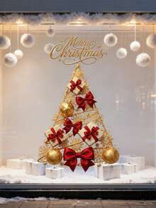 Christmas Holiday Decoration, Window Static Glass Sticker, Butterfly And Bow, Happiness, Christmas, Home Christmas Decor, Room Decoration, Halloween Decoration, Kitchen Decoration, Home Decor And Accessories, Christmas Tree, Christmas Decoration - 1 Pc - View 7