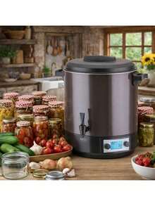 CAMRY Electric Pasteurizer, Preserving Pot, Multi-Function Water Boiler - 28L, LCD Display, 30-100C, Timer 1-180min, Stainless Steel - EU E Type Plug(220-240V) - View 3
