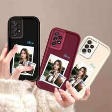 Delicate Gold Scattered Mini Dots Customizable Custom Handwritten Name Phone Case, Personalized Elegant Script Text Women Daily Fashion Gift Anti Drop Matte Phone Shell Compatible With Iphone Series Galaxy - Burgundy - View 5