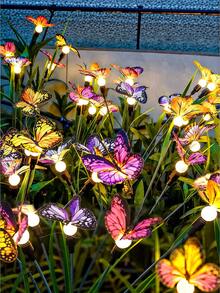 1pc Solar Powered Garden Decorative Light - Solar Firefly String Lights With Butterfly Lights - Waterproof IP65 - Outdoor Yard Path Decoration Light, Autumn Decor, Mother's Day Gift For Women, Halloween Decoration, Home Decor - Butterfly Firefly - View 5