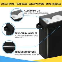 OrdoVault Tissue Box,Toilet Paper Storage Box,Tssue Box Holder,Fabric Bathroom Accessories,With Steel Frame,PVC Clear‑Top Lid,Collapsible Bathroom Tissue Roll Storage Bin,An Ideal Gift Choice For Christmas, Halloween & Thanksgiving - View 8