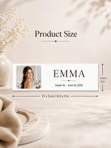 1pc Custom Photo Text Water Bottle Labels, Self‑Adhesive Personalized Bottle Stickers, Wedding Birthday Graduation Brand Event Party Decoration Favors - Multicolor - View 3
